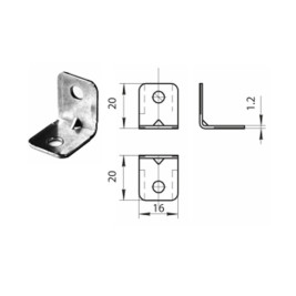 Кронштейн МК 20 х 20 мм, цинк, 10 шт