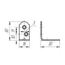 Кронштейн МК 30 х 30 мм, цинк, 10 шт