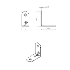 Кронштейн МК 40 х 40 мм, цинк, 10 шт