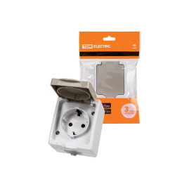 Розетка 2П+З открытой установки IP54 16А "Вуокса" TDM