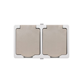 Розетка двойная 2П+3 (горизонтальная) открытой установки IP54 16А "Вуокса" TDM