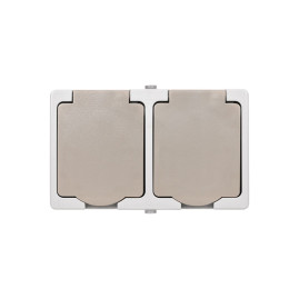 Розетка двойная 2П+3 (горизонтальная) открытой установки IP54 16А "Вуокса" TDM