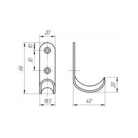Крючок-вешалка №7, цинк, 5 шт