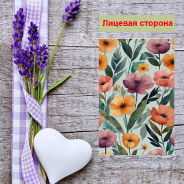 Мини открытка - карточка "Цветочный фон", бирка для подарков, односторонние, 20 шт
