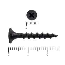 Саморез по дереву черный к/р 3,5х25 мм, 50 шт