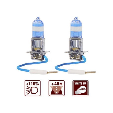 Лампа автомобильная галогеновая H3, 12V, 55Вт, 3700К, PK22s, SIRIUS NIGHT WAY AVS - 2 шт - Артикул A78946S_AV1