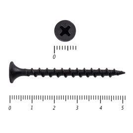 Саморез по дереву черный к/р 3,5х51 мм, 20 шт