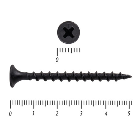 Саморез по дереву черный к/р 3,5х51 мм, 20 шт - Артикул 232251