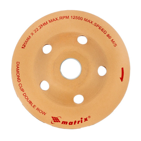 Чашка алмазная зачистная, 125 мм, двухрядная - Артикул 7299011