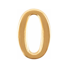 Цифра дверная 0, металл, золото