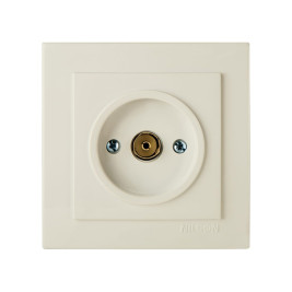 Розетка телевизионная Проходная скрытой проводки, Бежевая NILSON