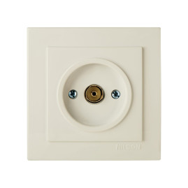 Розетка телевизионная Проходная скрытой проводки, Бежевая NILSON