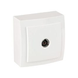 Розетка телевизионная, конечная, открытой проводки цвет Белый NILSON