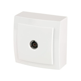 Розетка телевизионная, конечная, открытой проводки цвет Белый NILSON