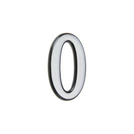Цифра дверная 0, пластик, хром