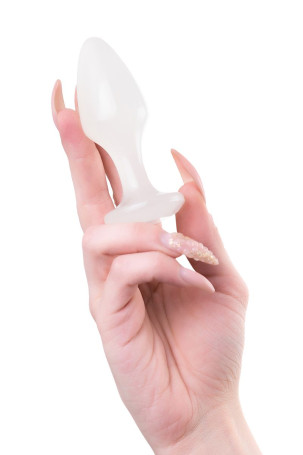 Белая акриловая анальная втулка - 9,5 см. - Артикул 229634