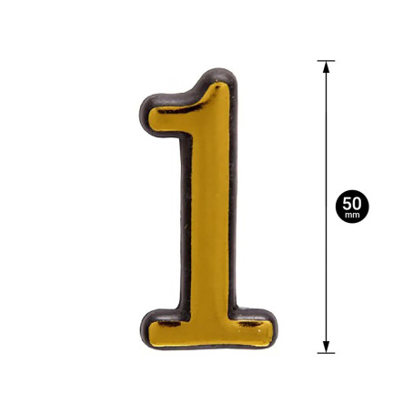 Цифра дверная 1, пластик, золото - Артикул 508811