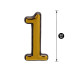 Цифра дверная 1, пластик, золото - Артикул 508811