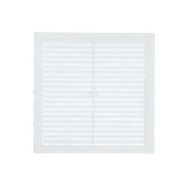 Решётка вентиляционная 194x194 мм пластик цвет белый с сеткой