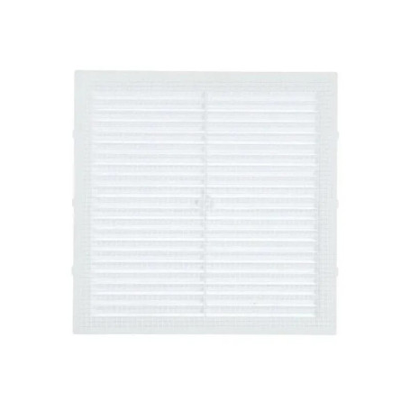 Решётка вентиляционная 194x194 мм пластик цвет белый с сеткой - Артикул 506314