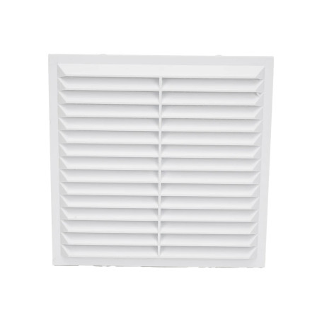 Решётка вентиляционная 194x194 мм пластик цвет белый с сеткой - Артикул 506314