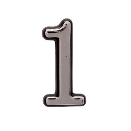 Цифра дверная 1, пластик, хром