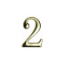 Цифра дверная 2, металл, золото - Артикул 216018