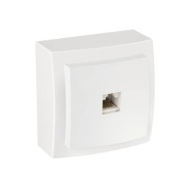 Розетка телефонная, открытой проводки цвет Белый NILSON