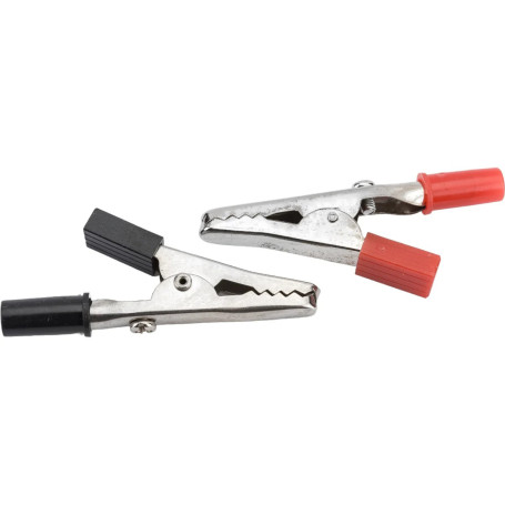 Зажим приборный "крокодил" 55мм красный+чёрный 5А - Артикул 16-0010