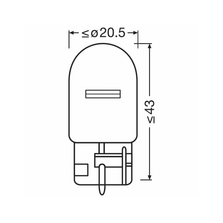 Лампа автомобильная накаливания W21W, 12V, 21Вт, W3x16d,ORIGINAL LINE, Osram - 2 шт - Артикул 750502B_OSR