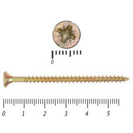 Саморез универсальный, желтый, 3.5х55 мм, 25 шт