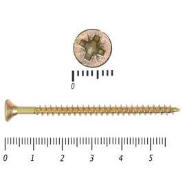 Саморез универсальный, желтый, 3.5х55 мм, 25 шт