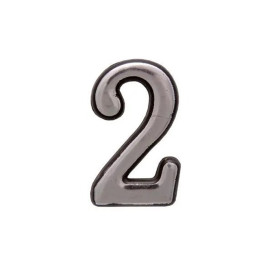Цифра дверная 2, пластик, хром