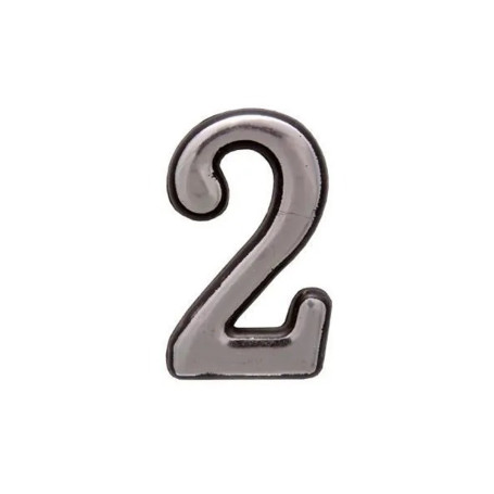 Цифра дверная 2, пластик, хром - Артикул 509111