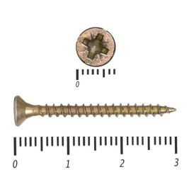Саморез универсальный, желтый, 3х30 мм, 50 шт
