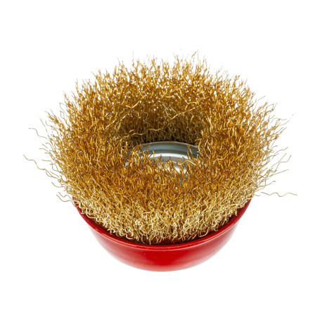 Щётка для ушм чашка латуневая проволока 65мм 74603 - Артикул 7460311