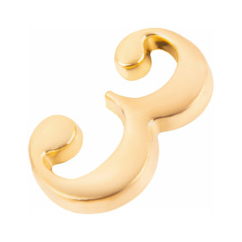 Цифра дверная 3, металл, золото