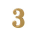 Цифра дверная 3, металл, золото - Артикул 216020