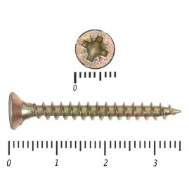 Саморез универсальный, желтый, 3х35 мм, 30 шт
