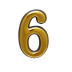Цифра дверная 6, пластик, золото - Артикул 509811