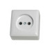 Розетка 1 ОП без з/к со шторками изол. пластина 10А Хит белая - Артикул RA10-137I-B
