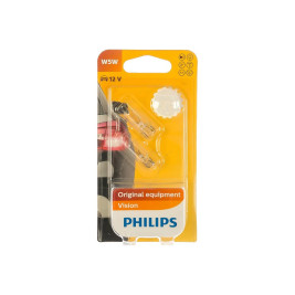 Лампа автомобильная накаливания W5W, 12V, 5Вт, W2.1x9.5d, PHILIPS - 2 шт