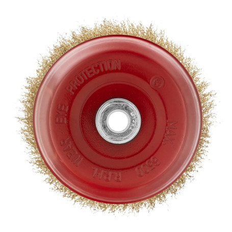 Щетка для УШМ, 150 мм, М14, "чашка", латунированная витая проволока - Артикул 7460711