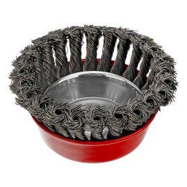 Щётка чашка для ушм 100мм металлическая крученая проволока 74628