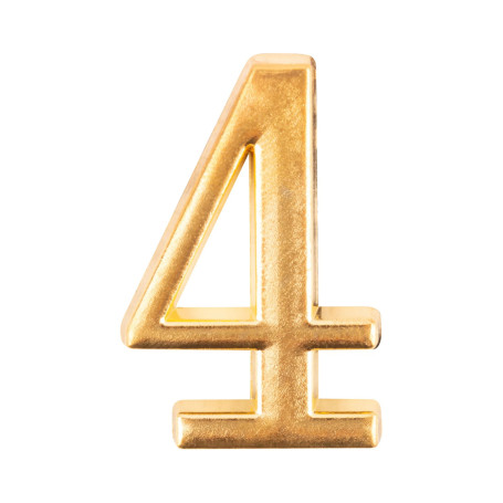 Цифра дверная 4, металл, золото - Артикул 216022