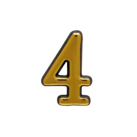 Цифра дверная 4, пластик, золото