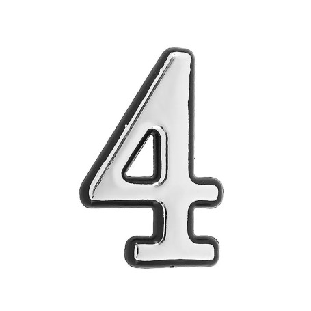 Цифра дверная 4, пластик, хром - Артикул 509511