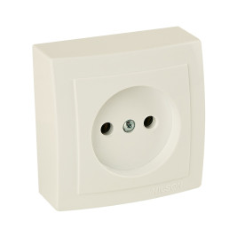 Розетка без заземления открытой проводки цвет Бежевый NILSON