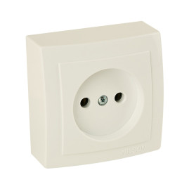Розетка без заземления открытой проводки цвет Бежевый NILSON