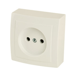 Розетка без заземления открытой проводки цвет Бежевый NILSON